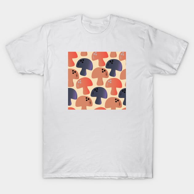 Mushroom Pattern T-Shirt by FoodPatterns